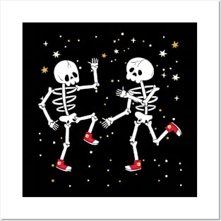 Dancing Skeleton Happy Halloween Posters and Art